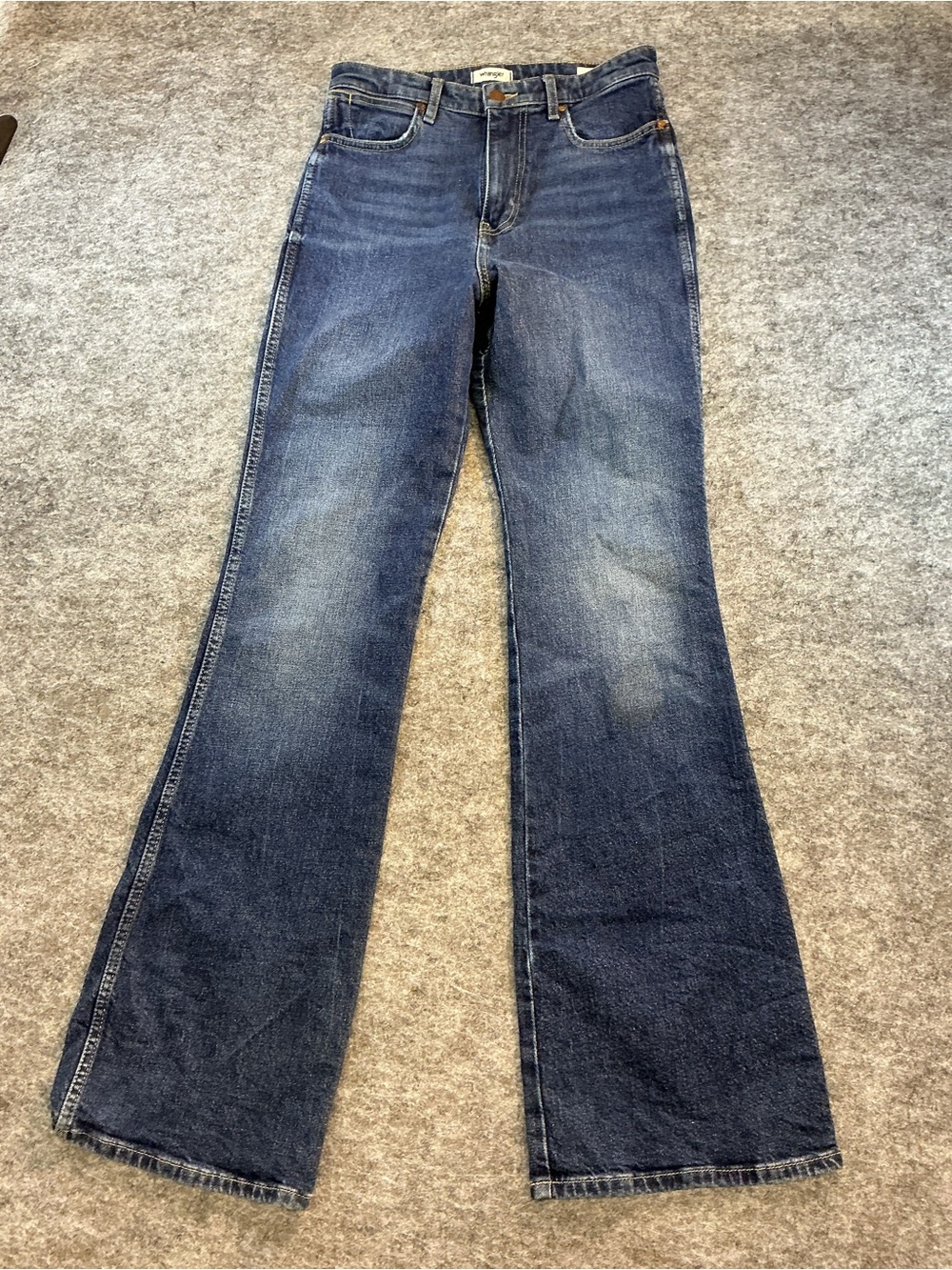Wrangler Westward High Rise Boot Women's Blue Flare Jeans Size 28/32